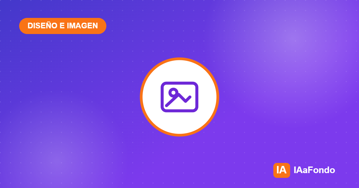 Icono de imagen sobre fondo degradado violeta, categoría Diseño e imagen de IAaFondo